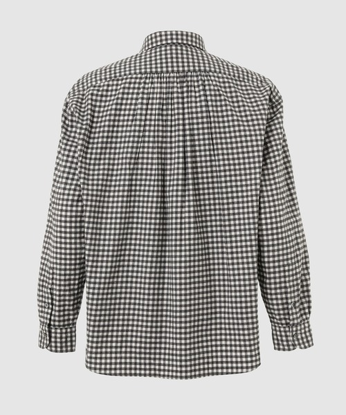 PORTER CLASSIC(ポータークラシック)の「ROLL UP FLANNEL GINGHAM CHECK SHIRT(シャツ/ブラウス・メンズ・チャコールグレー・L/M)」の2枚目の写真