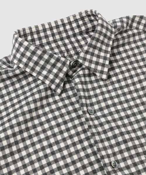 PORTER CLASSIC(ポータークラシック)の「ROLL UP FLANNEL GINGHAM CHECK SHIRT(シャツ/ブラウス・メンズ・チャコールグレー・L/M)」の3枚目の写真