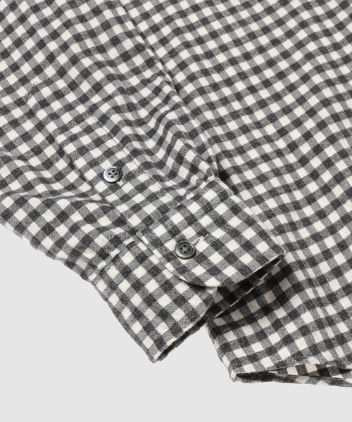 PORTER CLASSIC(ポータークラシック)の「ROLL UP FLANNEL GINGHAM CHECK SHIRT(シャツ/ブラウス・メンズ・チャコールグレー・L/M)」の5枚目の写真