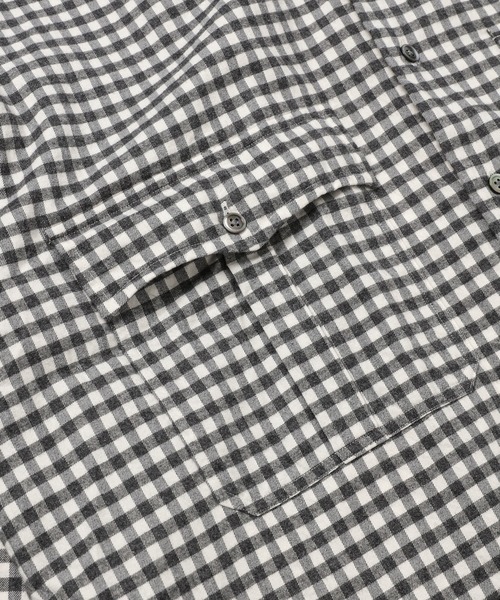 PORTER CLASSIC(ポータークラシック)の「ROLL UP FLANNEL GINGHAM CHECK SHIRT(シャツ/ブラウス・メンズ・チャコールグレー・L/M)」の6枚目の写真