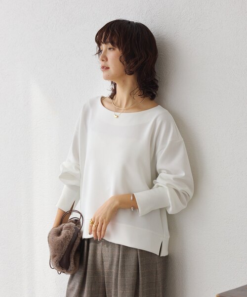 RIVE DROITE（リヴドロワ）の「【万能アイテム】ダンボールショートプルオーバー（Tシャツ/カットソー・レディース・グレイッシュベージュ/ブラック/オフホワイト・FREE）」の19枚目の写真