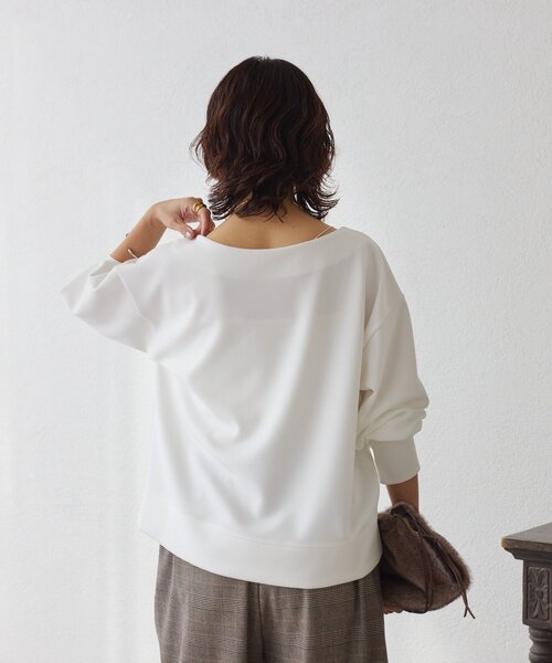 RIVE DROITE（リヴドロワ）の「【万能アイテム】ダンボールショートプルオーバー（Tシャツ/カットソー・レディース・グレイッシュベージュ/ブラック/オフホワイト・FREE）」の21枚目の写真