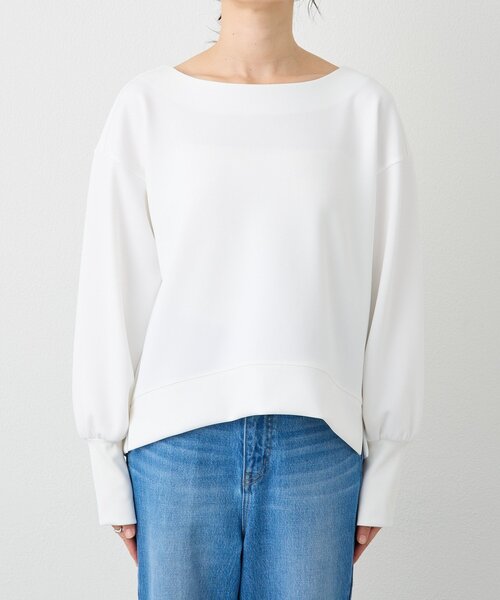 RIVE DROITE（リヴドロワ）の「【万能アイテム】ダンボールショートプルオーバー（Tシャツ/カットソー・レディース・グレイッシュベージュ/ブラック/オフホワイト・FREE）」の5枚目の写真