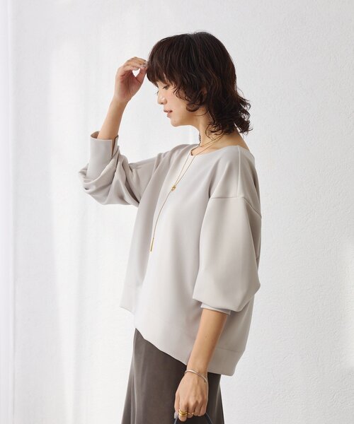 RIVE DROITE（リヴドロワ）の「【万能アイテム】ダンボールショートプルオーバー（Tシャツ/カットソー・レディース・グレイッシュベージュ/ブラック/オフホワイト・FREE）」の12枚目の写真