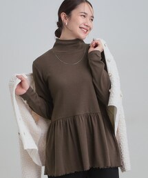 Cutie Blonde | 【洗濯機可/S-LL】品よく重ねる ペプラムリブトップス(チュニック)