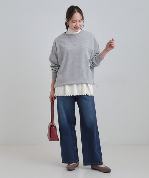 Cutie Blonde(キューティーブロンド)の「【洗濯機可/S-LL】品よく重ねる ペプラムリブトップス(チュニック・レディース・ブラック/ブラウン系その他/オフホワイト・01/02/03/04)」の19枚目の写真