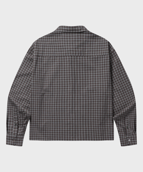 LEIRE（ルアール）の「エッセンシャルクロップチェックシャツ[バーガンディ]（シャツ/ブラウス・メンズ・その他・MEDIUM/LARGE/X-LARGE）」の5枚目の写真