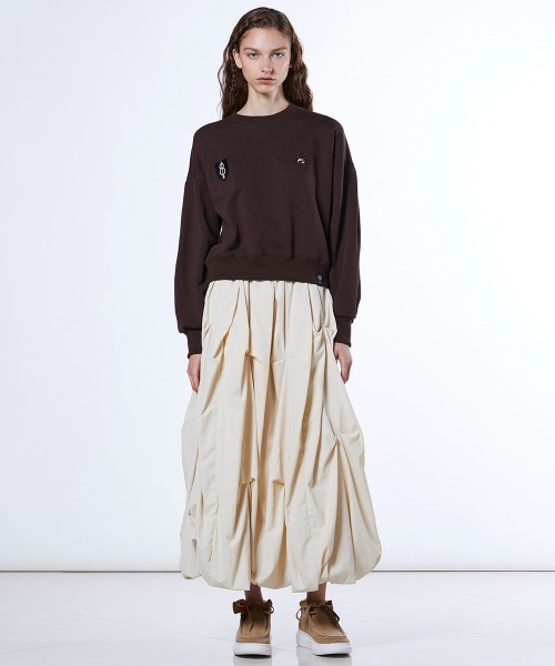 DOUBLE STANDARD CLOTHING(ダブルスタンダードクロージング)の「ランダムタック バルーンスカート(スカート・レディース・アイボリー/ブラック・36/38)」の8枚目の写真