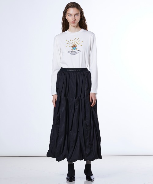 DOUBLE STANDARD CLOTHING(ダブルスタンダードクロージング)の「ランダムタック バルーンスカート(スカート・レディース・アイボリー/ブラック・36/38)」の7枚目の写真