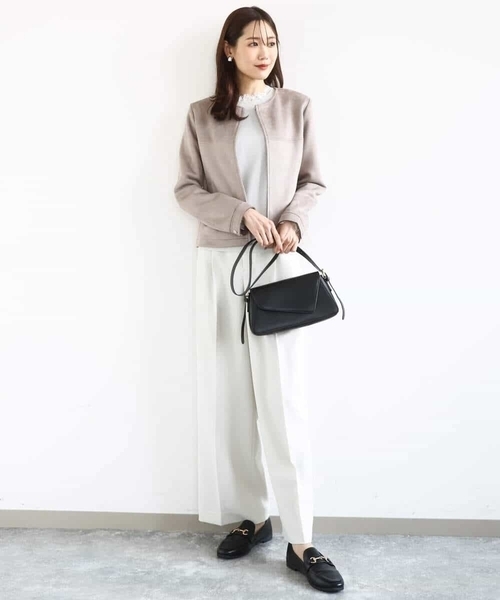 セール】フェイクスウェードショートブルゾン/洗える（ブルゾン）｜MK