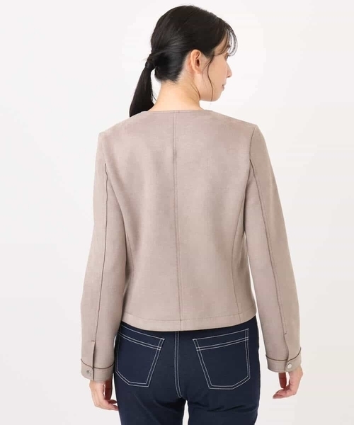 セール】フェイクスウェードショートブルゾン/洗える（ブルゾン）｜MK