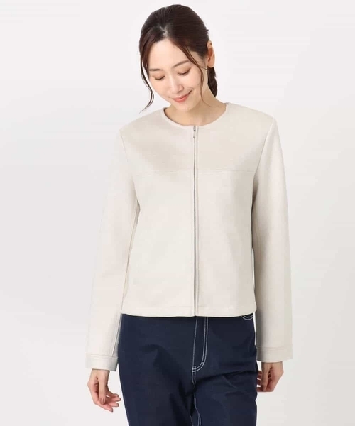 セール】フェイクスウェードショートブルゾン/洗える（ブルゾン）｜MK