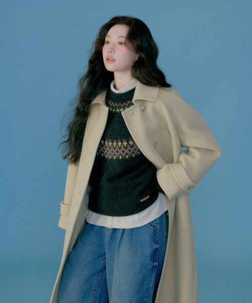 Jacket Pattern Pull‑Over Brown — коричневый пуловер‑жакет с узором