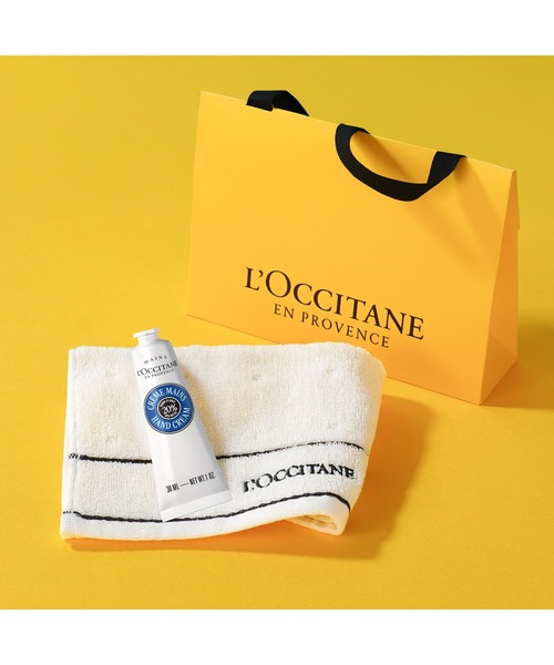 L'OCCITANE(ロクシタン)の「カリテコンフォート シア ハンドクリーム 30mL タオル付きギフトセット(ボディケアキット/ギフトセット・レディース・その他・FREE)」の1枚目の写真