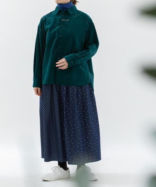nop de nod(ノップドゥノッド)の「シャツコールロゴ刺繍シャツ(シャツ/ブラウス・レディース・グリーン/レッド/ネイビー・M)」の18枚目の写真