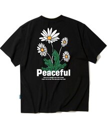 ピースフルデイジーバンドルグラフィックTシャツ - ブラック