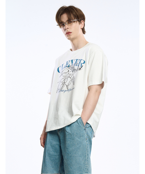 CLEVER FIELD（クレバーフィールド）の「フルーツモチーフオーバーサイズMAN Tシャツ_オフホワイト（Tシャツ/カットソー・メンズ・その他・X-LARGE/LARGE）」の2枚目の写真