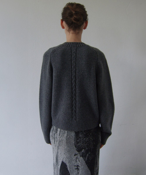 EN OR（エンオール）の「[ALPACA 30%] MERINO WOOL KNIT ZIP-UP - DARK GREY（ニット/セーター・レディース・その他・FREE）」の4枚目の写真