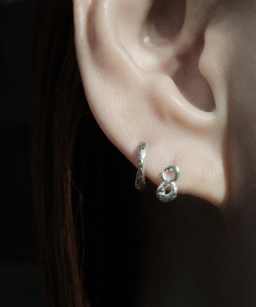 【SILVER925】ノーム ナンバリング ピアス (1P) /norme numbering pierce (1P)