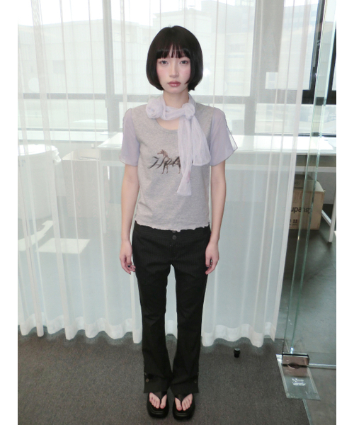 HETIT(ヘティ)の「ホースプリントウェイビーティーシャツ(グレー)(Tシャツ/カットソー・レディース・その他・SMALL)」の3枚目の写真