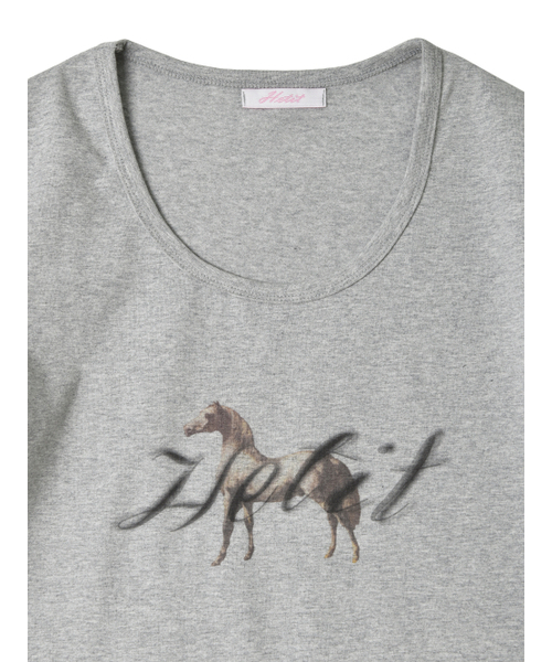 HETIT(ヘティ)の「ホースプリントウェイビーティーシャツ(グレー)(Tシャツ/カットソー・レディース・その他・SMALL)」の5枚目の写真