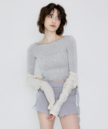 フェイススリムTシャツ DEVI-T0056-グレー