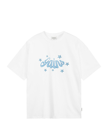 GAINSBORO（ゲインズボロ）の「3DスターロゴTシャツ_ホワイト/ブルー（Tシャツ/カットソー）」