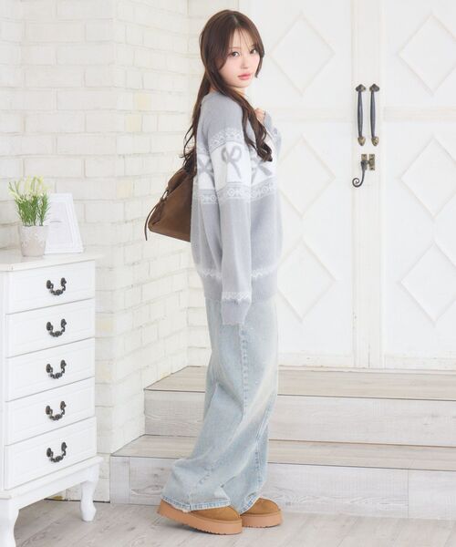 ems excite(エムズエキサイト)の「リボンノルディックNTPO(ニット/セーター・レディース・ダークグレー/ダークブルー/レッド・FREE)」の18枚目の写真