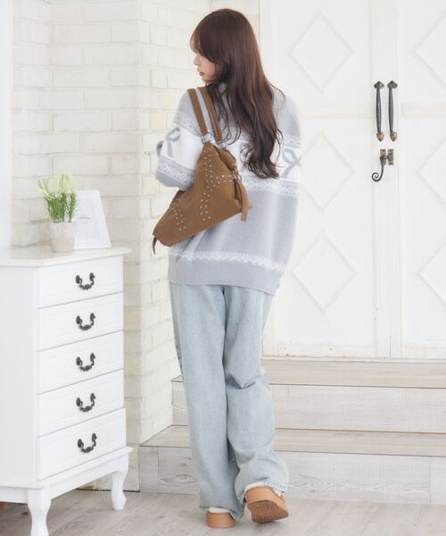 ems excite(エムズエキサイト)の「リボンノルディックNTPO(ニット/セーター・レディース・ダークグレー/ダークブルー/レッド・FREE)」の19枚目の写真