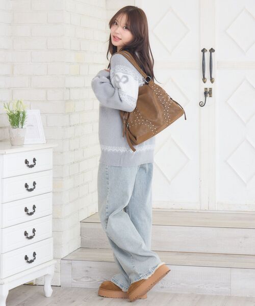 ems excite(エムズエキサイト)の「リボンノルディックNTPO(ニット/セーター・レディース・ダークグレー/ダークブルー/レッド・FREE)」の20枚目の写真