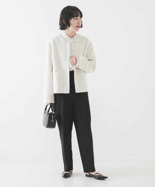 ノーカラーツイードジャケット（ノーカラージャケット）｜URBAN