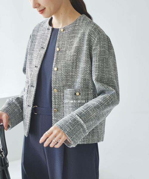 URBAN RESEARCH(アーバンリサーチ)の「ノーカラーツイードジャケット(ノーカラージャケット・レディース・オフホワイト/ブラック系その他・FREE)」の21枚目の写真