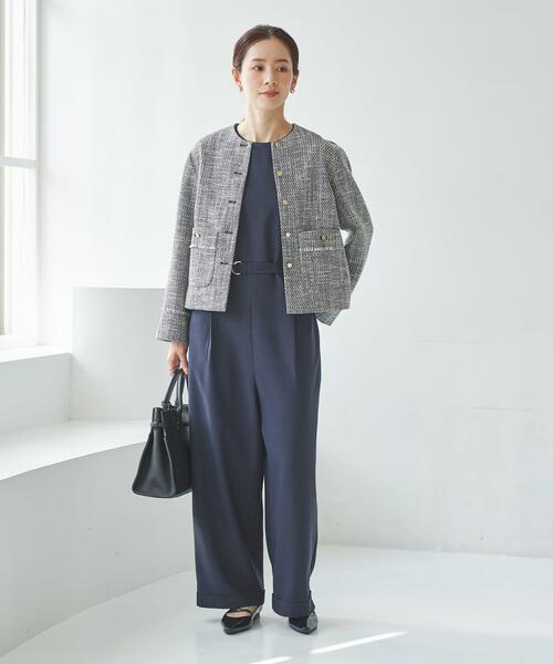 ノーカラーツイードジャケット（ノーカラージャケット）｜URBAN