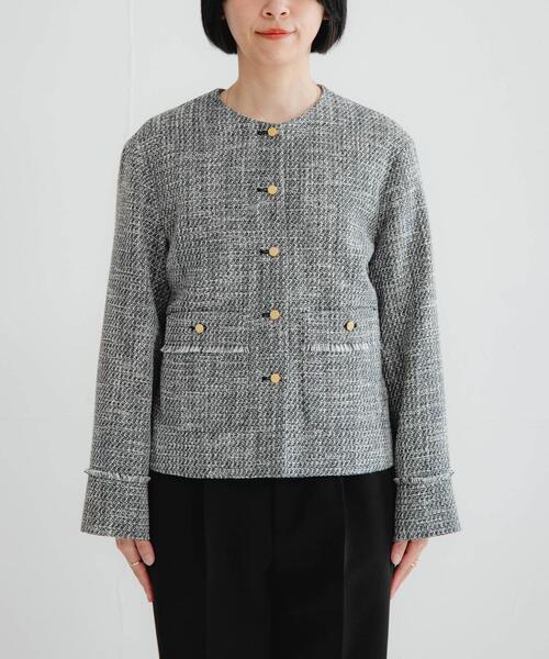 URBAN RESEARCH(アーバンリサーチ)の「ノーカラーツイードジャケット(ノーカラージャケット・レディース・オフホワイト/ブラック系その他・FREE)」の15枚目の写真