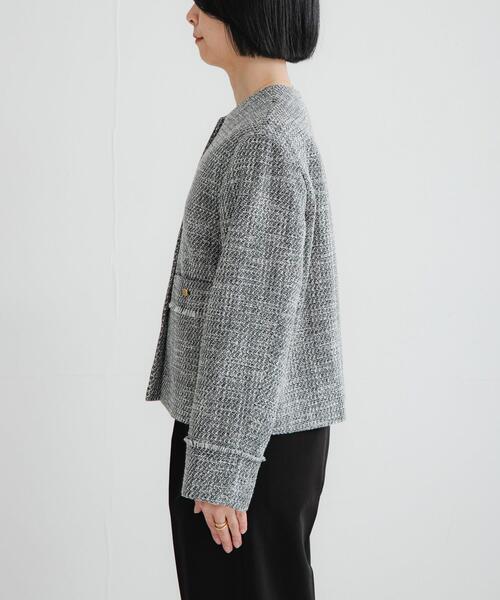 ノーカラーツイードジャケット（ノーカラージャケット）｜URBAN