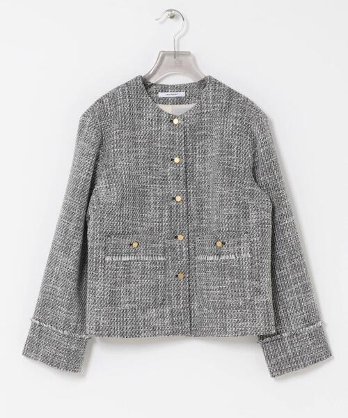 URBAN RESEARCH(アーバンリサーチ)の「ノーカラーツイードジャケット(ノーカラージャケット・レディース・オフホワイト/ブラック系その他・FREE)」の12枚目の写真