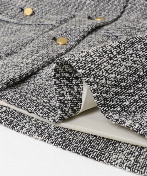 URBAN RESEARCH（アーバンリサーチ）の「ノーカラーツイードジャケット（ノーカラージャケット・レディース・オフホワイト/ブラック系その他・FREE）」の21枚目の写真