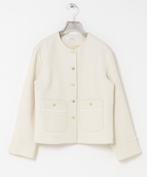 URBAN RESEARCH（アーバンリサーチ）の「ノーカラーツイードジャケット（ノーカラージャケット・レディース・オフホワイト/ブラック系その他・FREE）」の22枚目の写真