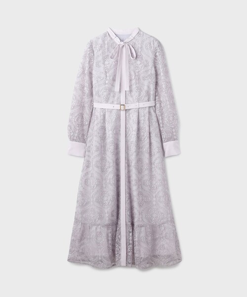 GRACE CONTINENTAL(グレースコンチネンタル)の「オーナメント刺繍フレアワンピース(ワンピース・レディース・キナリ/ラベンダー・34/36/38)」の2枚目の写真