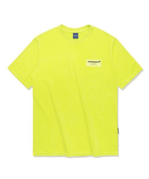 ICONOGRAPHY（アイコノグラフィー）の「ピグメントラベルアートYGEN（Tシャツ/カットソー・メンズ・ライム・LARGE/MEDIUM）」の5枚目の写真