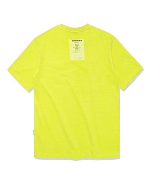 ICONOGRAPHY（アイコノグラフィー）の「ピグメントラベルアートYGEN（Tシャツ/カットソー・メンズ・ライム・LARGE/MEDIUM）」の6枚目の写真