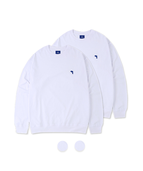 [2PACK]ドルフィンミニチェーン刺繍16手マンツーマンホワイト＆ホワイト