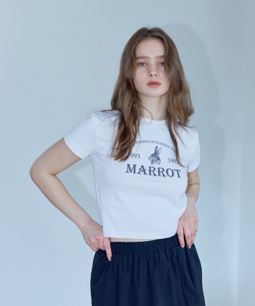 MARROT(マロット)の「ホリデイラビットクロップTシャツ_ホワイト(Tシャツ/カットソー・レディース・その他・FREE)」の2枚目の写真