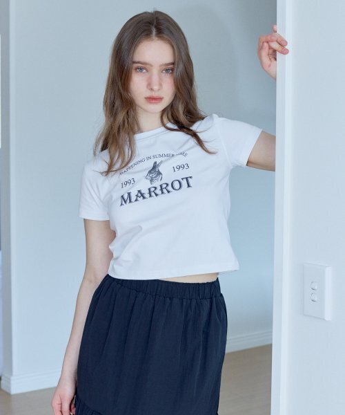 MARROT(マロット)の「ホリデイラビットクロップTシャツ_ホワイト(Tシャツ/カットソー・レディース・その他・FREE)」の3枚目の写真