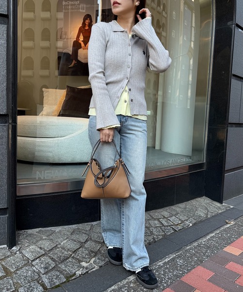 U.S. POLO ASSN.(ユーエスポロアッスン)の「【U.S. POLO ASSN.】襟付き リブニットポロ カーディガン(カーディガン/ボレロ・レディース・イエロー/ネイビー/グレー・FREE)」の19枚目の写真