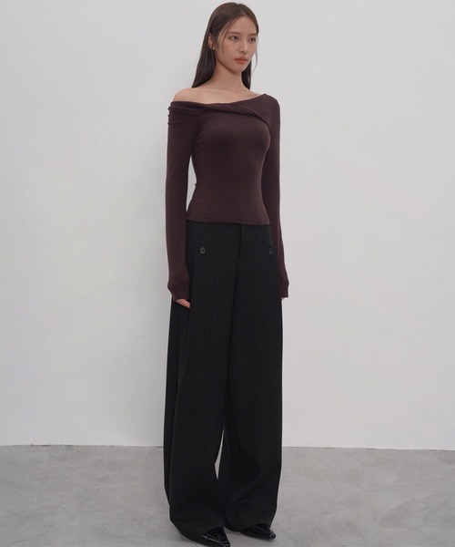 EIGHTHMONTH(エイスマンス)の「ブラックワイドトラウザー EM25a157【EIGHTHMONTH】(その他パンツ・レディース・ブラック・L/M/S)」の22枚目の写真