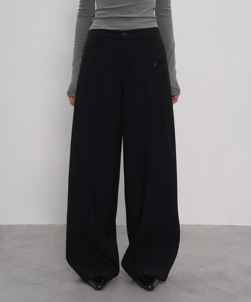 EIGHTHMONTH(エイスマンス)の「ブラックワイドトラウザー EM25a157【EIGHTHMONTH】(その他パンツ・レディース・ブラック・L/M/S)」の2枚目の写真