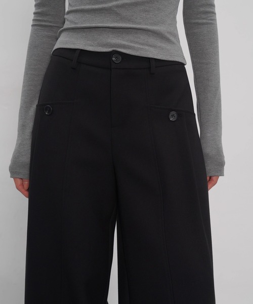 EIGHTHMONTH(エイスマンス)の「ブラックワイドトラウザー EM25a157【EIGHTHMONTH】(その他パンツ・レディース・ブラック・L/M/S)」の4枚目の写真