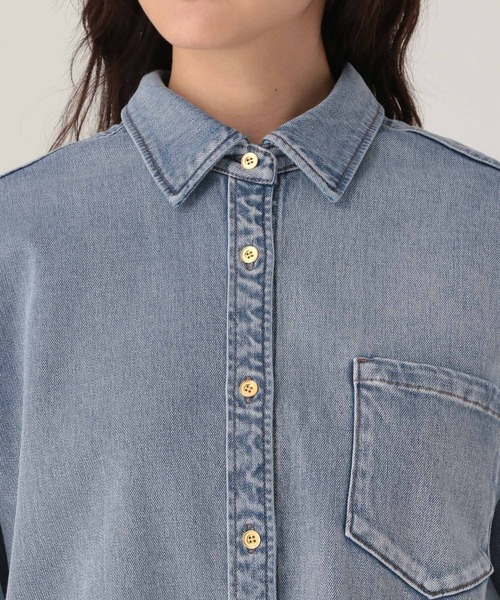 Elura（エルーラ）の「大人カラーデニムシャツ/625553（シャツ/ブラウス・レディース・ブルー/ライトピンク/ブラウン・FREE）」の17枚目の写真