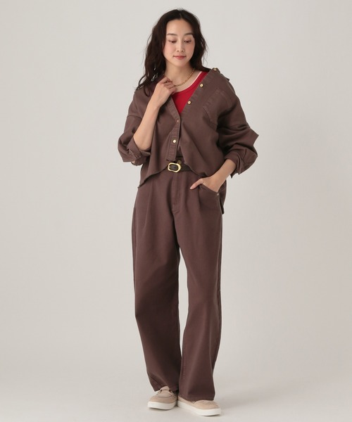 Elura（エルーラ）の「大人カラーデニムシャツ/625553（シャツ/ブラウス・レディース・ブルー/ライトピンク/ブラウン・FREE）」の9枚目の写真